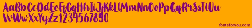 MahoniFreePersonalUse Font – Purple Fonts on Orange Background