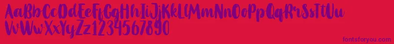 Police MahoniFreePersonalUse – polices violettes sur fond rouge