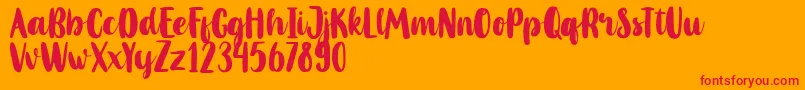MahoniFreePersonalUse Font – Red Fonts on Orange Background