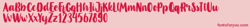 MahoniFreePersonalUse Font – Red Fonts on Pink Background