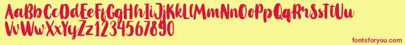 MahoniFreePersonalUse Font – Red Fonts on Yellow Background
