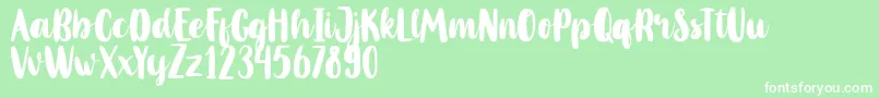 フォントMahoniFreePersonalUse – 緑の背景に白い文字