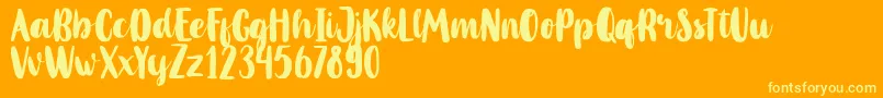 MahoniFreePersonalUse Font – Yellow Fonts on Orange Background