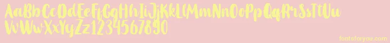 MahoniFreePersonalUse Font – Yellow Fonts on Pink Background