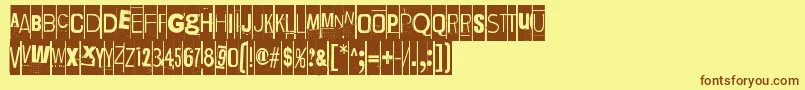 LievidenceSqr-fontti – ruskeat fontit keltaisella taustalla