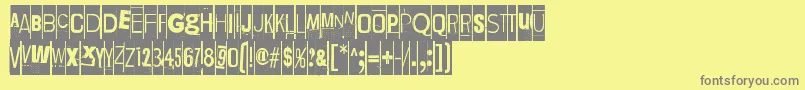 LievidenceSqr-fontti – harmaat kirjasimet keltaisella taustalla
