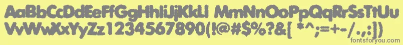Exposureroughthreec Font – Gray Fonts on Yellow Background