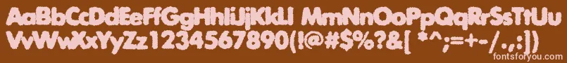 Exposureroughthreec Font – Pink Fonts on Brown Background