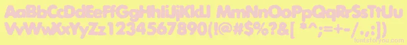 Exposureroughthreec Font – Pink Fonts on Yellow Background
