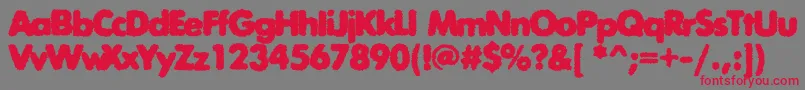 Exposureroughthreec Font – Red Fonts on Gray Background