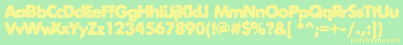 Exposureroughthreec Font – Yellow Fonts on Green Background