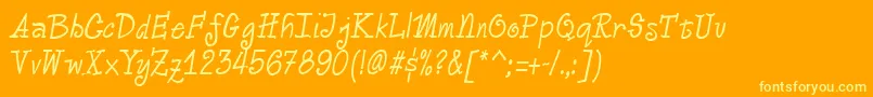 Więcej informacji o czcionce VassalloRegular Czcionka VassalloRegular – żółte czcionki na pomarańczowym tle