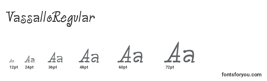 Размеры шрифта VassalloRegular