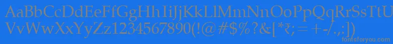 Vaniel Font – Gray Fonts on Blue Background