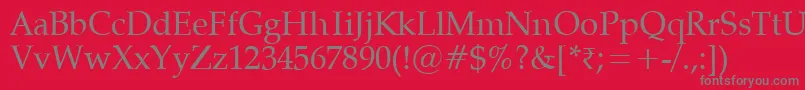 Vaniel Font – Gray Fonts on Red Background