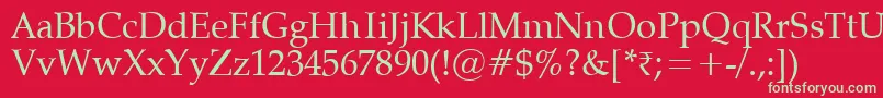 Vaniel Font – Green Fonts on Red Background
