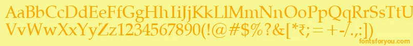 Vaniel Font – Orange Fonts on Yellow Background