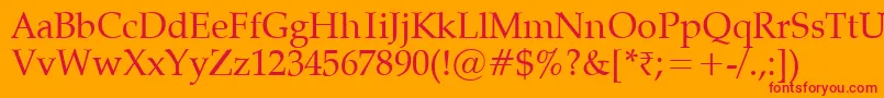 Vaniel Font – Red Fonts on Orange Background