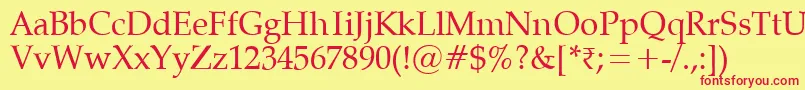 Vaniel Font – Red Fonts on Yellow Background