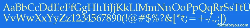 Vaniel Font – Yellow Fonts on Blue Background
