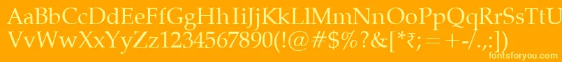Vaniel Font – Yellow Fonts on Orange Background