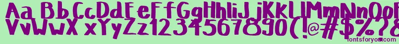 TanaestelscripthandwrittenRegular Font – Purple Fonts on Green Background