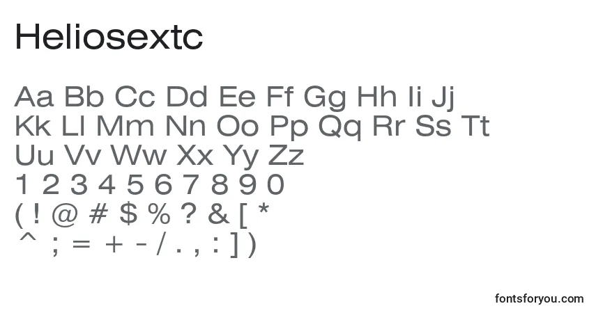 Schriftart Heliosextc – Alphabet, Zahlen, spezielle Symbole