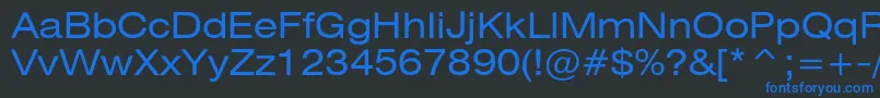 フォントHeliosextc – 黒い背景に青い文字