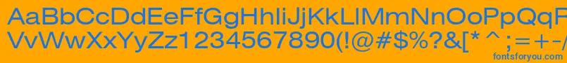 Heliosextc Font – Blue Fonts on Orange Background