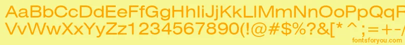 Heliosextc Font – Orange Fonts on Yellow Background