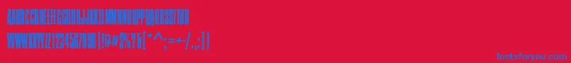 CompressedNarrowLightRegular-fontti – siniset fontit punaisella taustalla