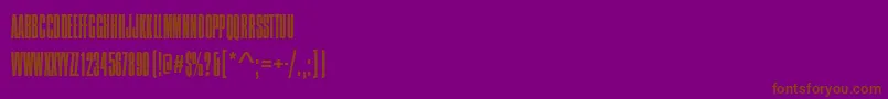 Więcej informacji o czcionce CompressedNarrowLightRegular Czcionka CompressedNarrowLightRegular – brązowe czcionki na fioletowym tle