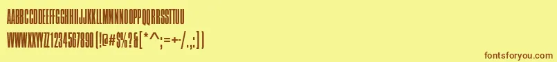 CompressedNarrowLightRegular Font – Brown Fonts on Yellow Background