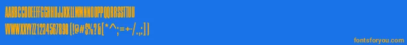 Police CompressedNarrowLightRegular – polices orange sur fond bleu