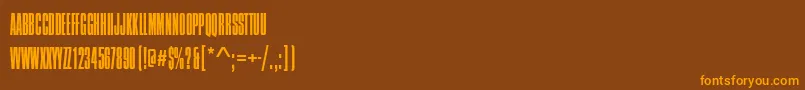 More about CompressedNarrowLightRegular Font CompressedNarrowLightRegular Font – Orange Fonts on Brown Background