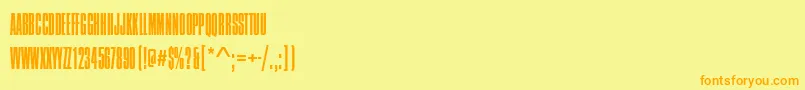 CompressedNarrowLightRegular Font – Orange Fonts on Yellow Background
