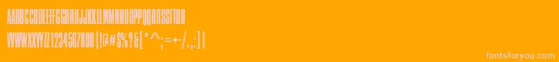CompressedNarrowLightRegular-Schriftart – Rosa Schriften auf orangefarbenem Hintergrund