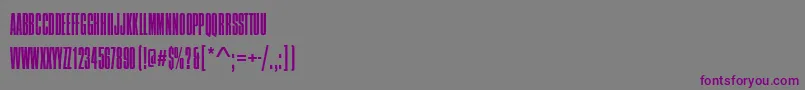CompressedNarrowLightRegular Font – Purple Fonts on Gray Background