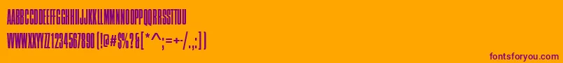 Подробнее о шрифте CompressedNarrowLightRegular Шрифт CompressedNarrowLightRegular – фиолетовые шрифты на оранжевом фоне
