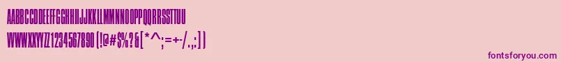 CompressedNarrowLightRegular-Schriftart – Violette Schriften auf rosa Hintergrund
