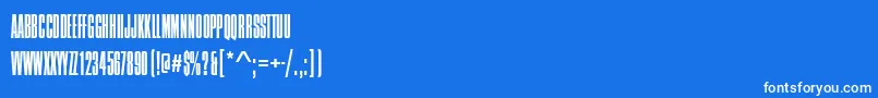 CompressedNarrowLightRegular Font – White Fonts on Blue Background