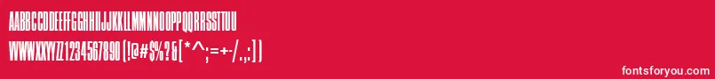 CompressedNarrowLightRegular Font – White Fonts on Red Background