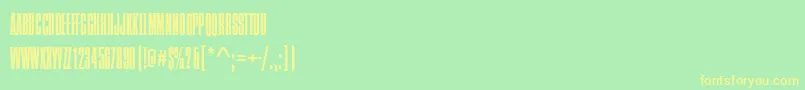 More about CompressedNarrowLightRegular Font CompressedNarrowLightRegular Font – Yellow Fonts on Green Background