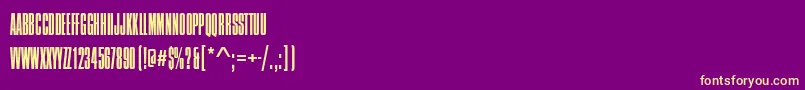 CompressedNarrowLightRegular Font – Yellow Fonts on Purple Background