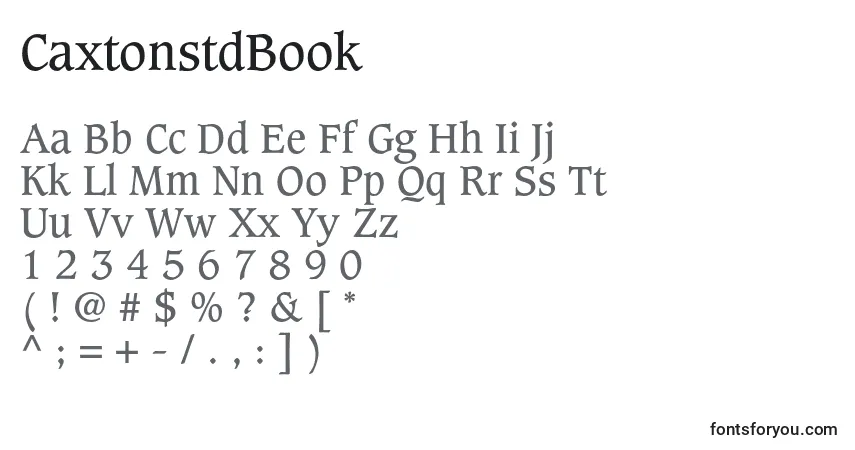A fonte CaxtonstdBook – alfabeto, números, caracteres especiais