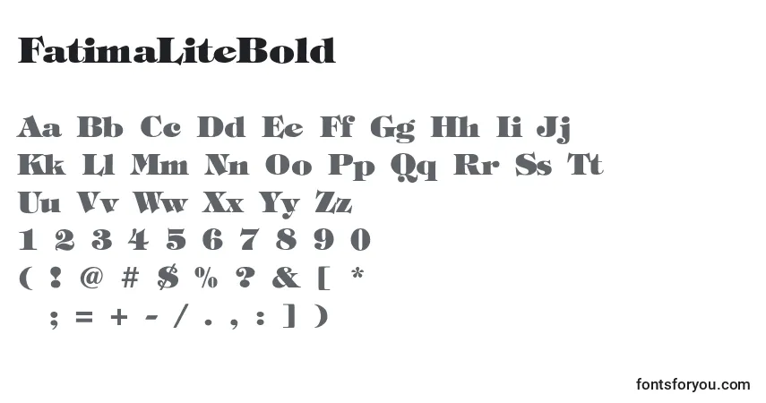 Fuente FatimaLiteBold - alfabeto, números, caracteres especiales