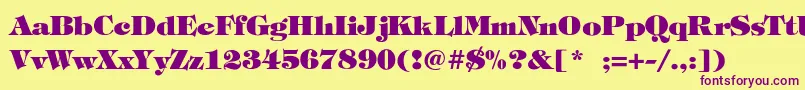 Weitere Informationen zur FatimaLiteBold-Schriftart FatimaLiteBold-Schriftart – Violette Schriften auf gelbem Hintergrund