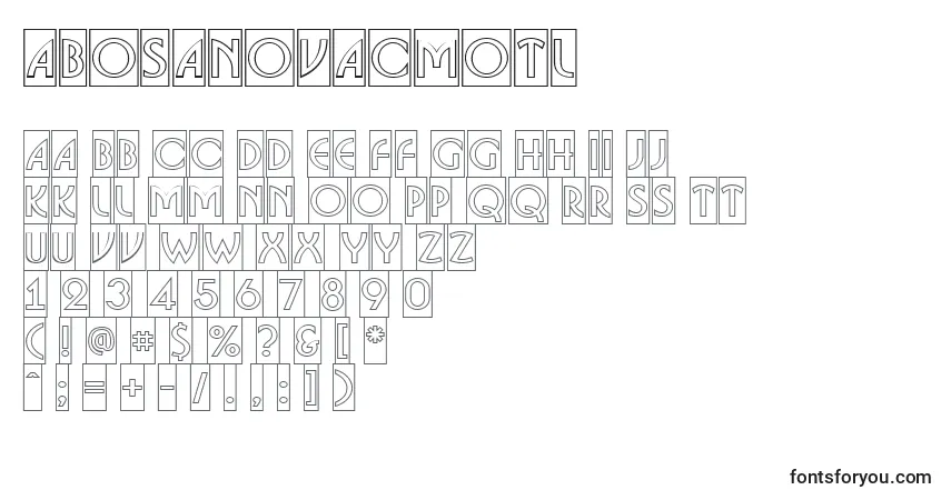 Fuente ABosanovacmotl - alfabeto, números, caracteres especiales