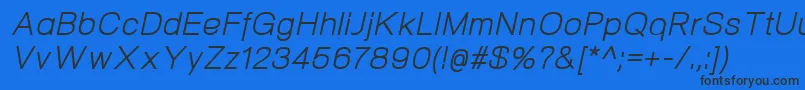 NeogramItalic Font – Black Fonts on Blue Background