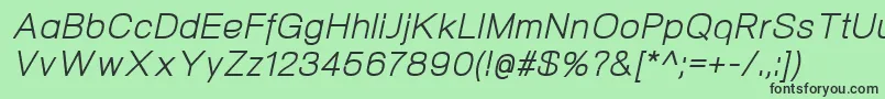 NeogramItalic Font – Black Fonts on Green Background